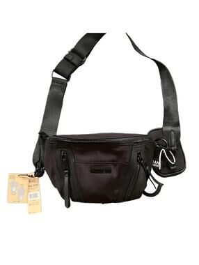 NEW Madden NYC Sleek Black Belt Bag w/ additional bag
